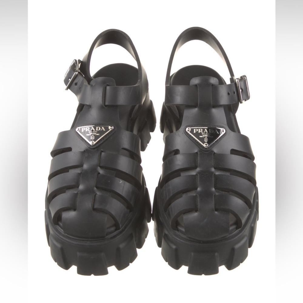 SOLD — Authentic Prada Rubber Platform Sandals, size 37 or 7